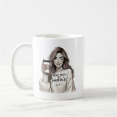 Speelse vrouw Winking met Coffee Cup Koffiemok (Links)