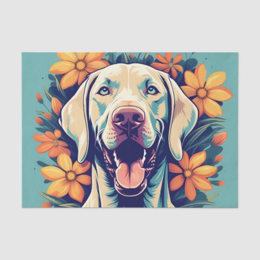 Speelse Weimaraner hond Tissuepapier (Voorkant)
