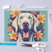 Speelse Weimaraner hond Tissuepapier (Craft)