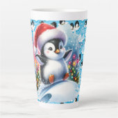 Speelse winterpinguïns latte mok (Voorkant)