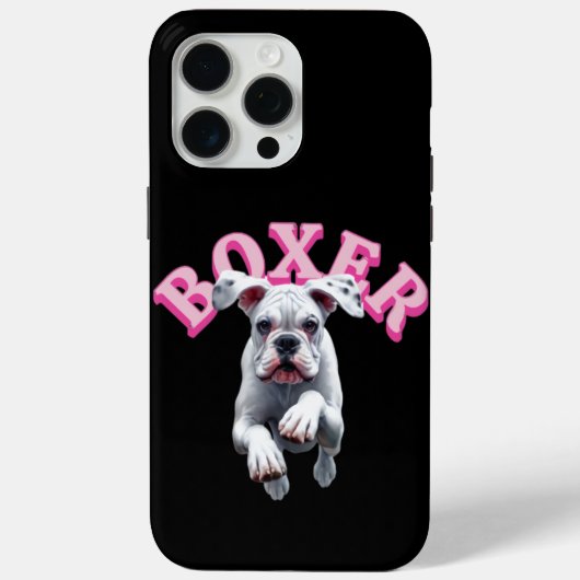 Speelse witte Boxer Hond Case-Mate iPhone Case (Achterkant)