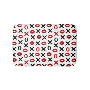 Speelse XO & Rode Lippen Modern Love Patroon Badmat