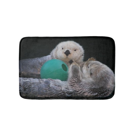 Speelse Zeeotters Foto Badmat (Voorkant)