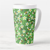 Speelse zoemende bijen (flesgroen) latte mok (Rechterhoek)