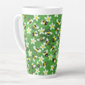 Speelse zoemende bijen (flesgroen) latte mok (Linkerhoek)