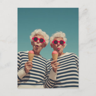 Speelse Zomer Vibes voor Senioren Briefkaart