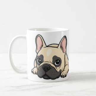 Speelse zwart-wit handgeschreven Franse Bulldog Koffiemok