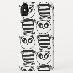 Speelse zwart-wit pandakunst iPhone XS max hoesje