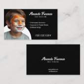 Speelse zwart-wit partij gezicht schilder visitekaartje (Voorkant / Achterkant)