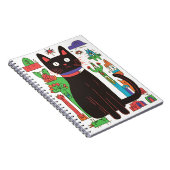 Speelse zwarte kat notitieboek (Rechterzijde)