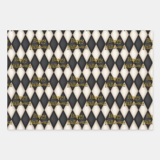 Speelse zwevende tekst Gothic Harlequin Inpakpapier Vel (Voorkant 2)