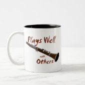 Speelt goed met anderen Clarinet Tweekleurige Koffiemok (Links)