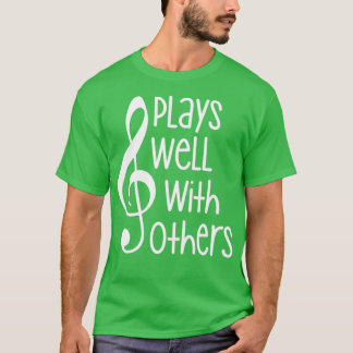 Speelt goed met anderen die de cover van Clef Musi T-shirt