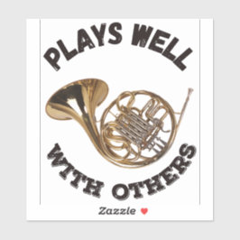 Speelt goed met anderen - Franse hoorn Sticker