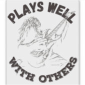 Speelt goed met anderen - Guitar Shredder Sticker (Voorkant)