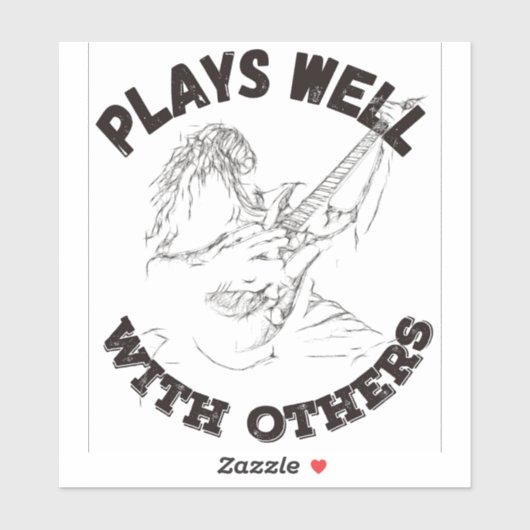 Speelt goed met anderen - Guitar Shredder Sticker (Vel)