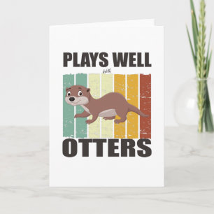 Speelt goed met otters funny vintage kaart