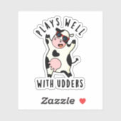 Speelt goed met Udders Funny Koe Pun Sticker (Vel)