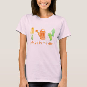 Speelt in de vuil tuinieren tools t-shirt