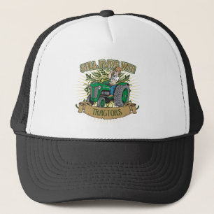 Speelt nog steeds met groene trekkers trucker pet