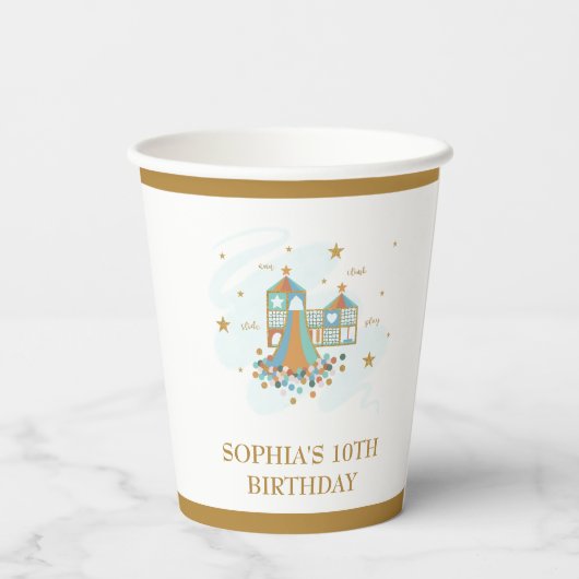 Speeltuin Avontuur Feest Papieren Bekers (Achterkant)