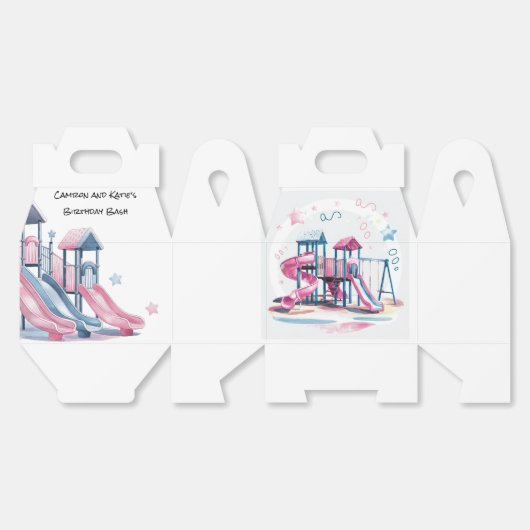 Speeltuin dia's Super Leuke Verjaardag Bash Bedankdoosjes (Ongevouwen)