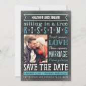 Speeltuin Song Save the Date Kaart - Turquoise (Voorkant)