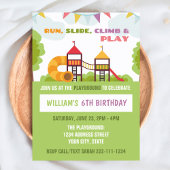 Speeltuin Verjaardag Uitnodiging, Park Party Uitno Kaart