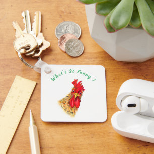 Speelvolle Sleutelhanger Funny Rooster - Wat is er