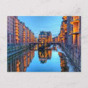Speicherstadt Warehouses in Hamburg, Duitsland - H Briefkaart