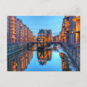 Speicherstadt Warehouses in Hamburg, Duitsland - H Briefkaart