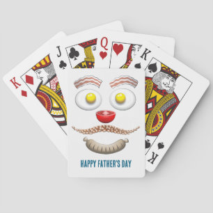 Spek en eieren op een gelukkige Vaderdag Pokerkaarten