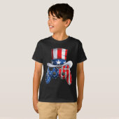 Spel 4th van juli Controller Amerikaanse vlag Kind T-shirt (Voorkant volledig)