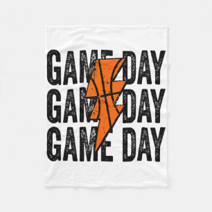 Spel Dag Sketll Lightning Bolt Funny Team Fleece Deken