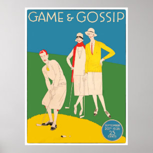  spel en roddel Golf afdrukken Poster