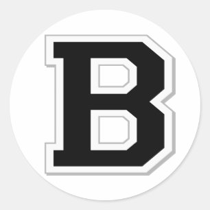 Spel het uit Initiaal letter B in zwarte Stickers