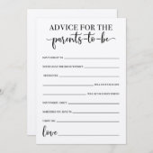 Spel met advies voor aanstaande ouders Baby Shower Programma (Voorkant / Achterkant)