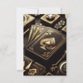 Spel Nacht Party Zwart Goud Custom Bedankkaart (Achterkant)