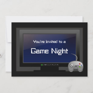 Spel Nacht, Plasma Video Gaming Party Uitnodiging