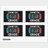 Spel op 1e klas terug naar school Grappige gamer Rechthoekige Sticker (Vel)