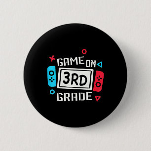 Spel op 3e klas Cool Kinder Team Derde Terug naar Ronde Button 5,7 Cm