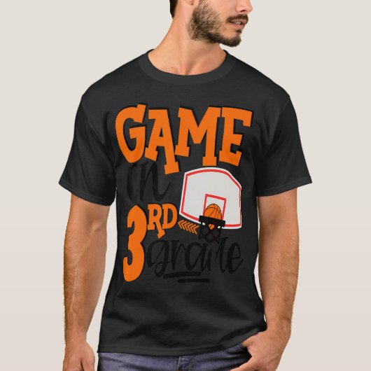 Spel op 3e rang Fun Basketbal School T Shirt (Voorkant)