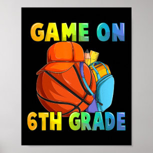 Spel op 6e klas eerste dag van school basketbal B Poster