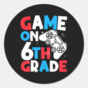 Spel op 6e klas Grappige Verjaardag Jongen Gaming  Ronde Sticker