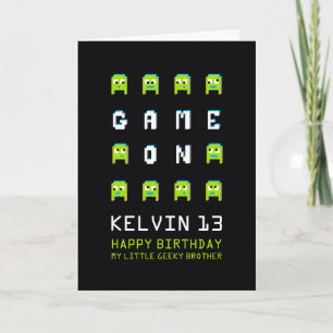 Spel op buitenaardse gamer broertje 13e verjaardag kaart