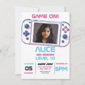 Spel op Cool Video Game Meisje Verjaardag Party Fo Kaart (Voorkant)