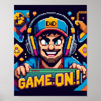 Spel op Dad Cartoon Gaming Chair Poster