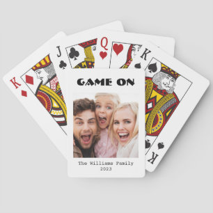 Spel op familiekaarten voor fotospelen pokerkaarten