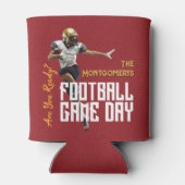 Spel op Football Speler op rood Blikjeskoeler (Achterkant)