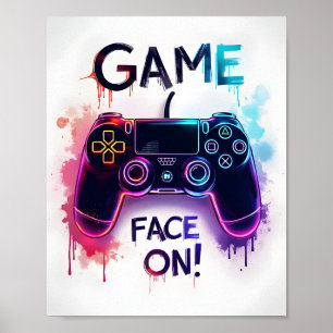 Spel op gezicht! Controller Art Poster